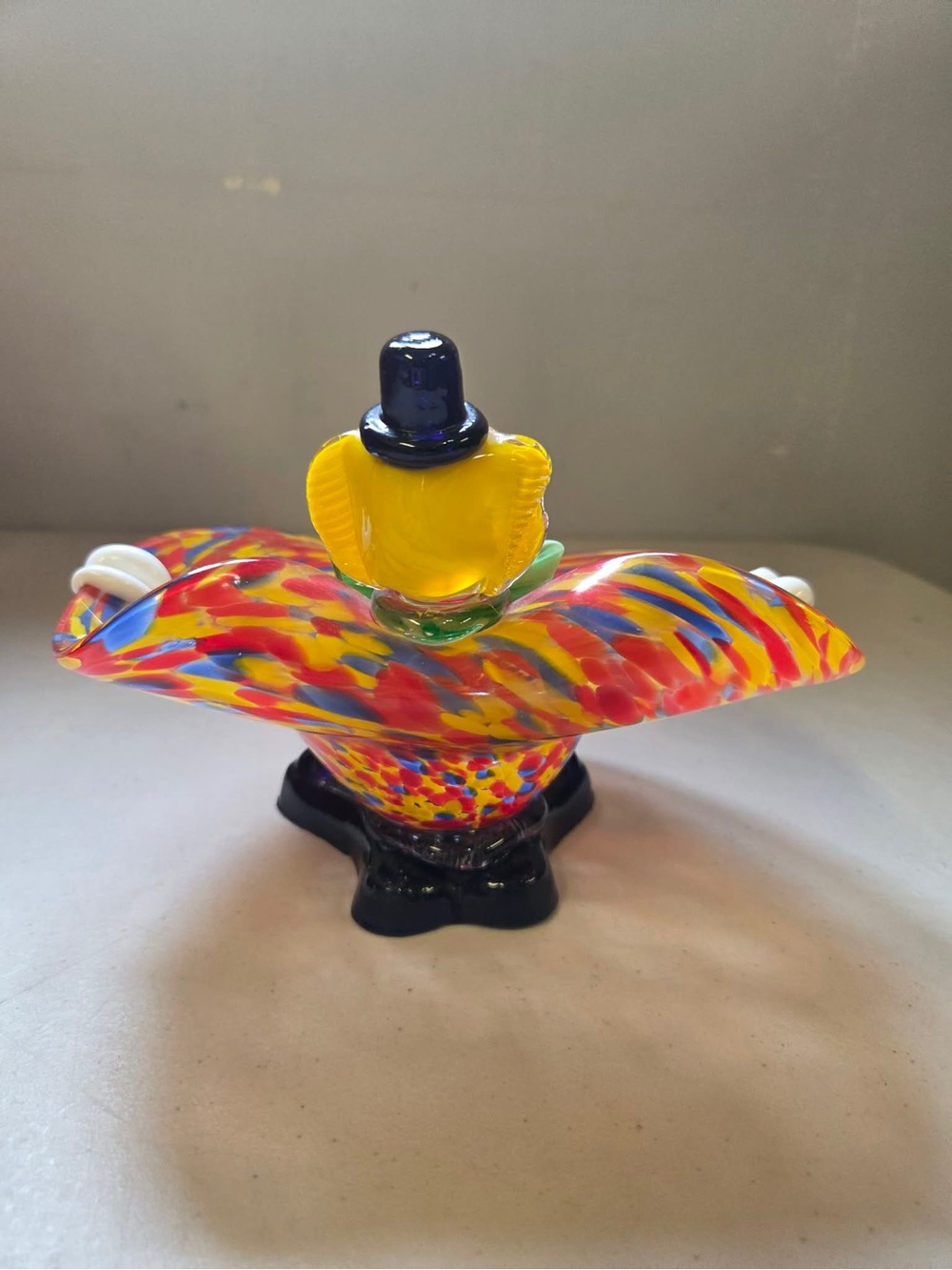 Murano art-glass hand-blown graffiti glass clown bowl made in Italy - Picture 10 of 11